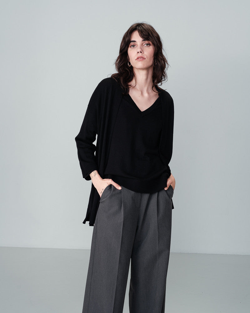 CARDIGAN NOIR NACRE