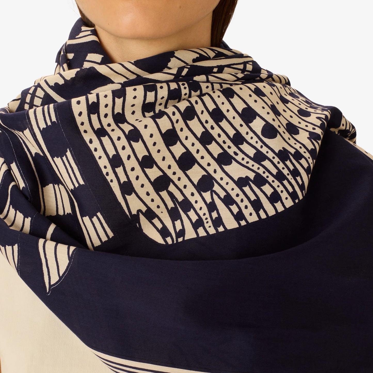 Écharpe 100 - Vague - Bleu Marine